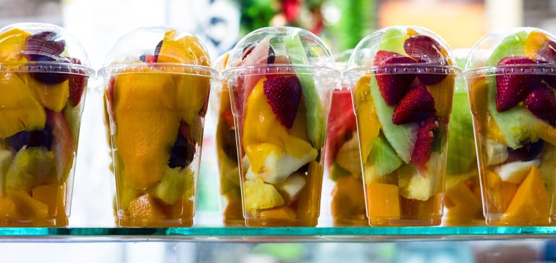 cups of pre cut fresh fruits